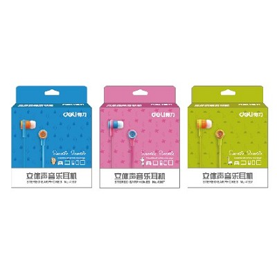 得力4367 線控立體聲耳機(jī)立體聲入耳式耳機(jī) 耳塞 電腦手機(jī)通用