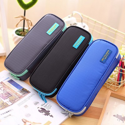得力拉鏈筆袋超大拉鏈筆袋文具盒復(fù)古大容量牢固耐用可水洗文具袋