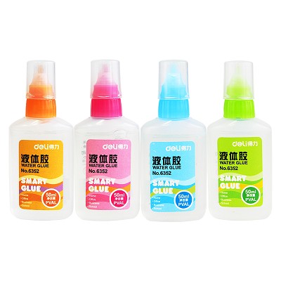 得力膠水6352扁頭膠水 筆刷頭液體膠水 辦公膠水 50ml