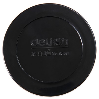 得力（DeLi）Ф85mm圓形塑殼快干印臺（印油紅色）9869