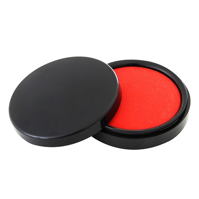 得力9870型快干印臺(tái) 紅色圓形速干印油 95*26.5mm 辦公用品