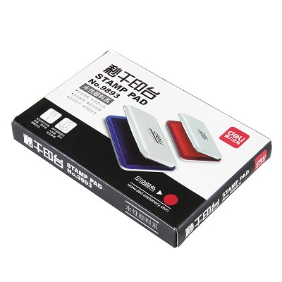 得力9893印臺 快干印泥油 大號方形 87x143mm 辦公財務(wù)用品