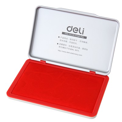 得力9893印臺 快干印泥油 大號方形 87x143mm 辦公財務(wù)用品