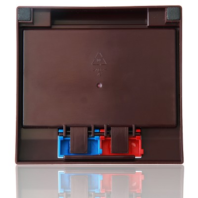 得力印臺9850 雙色半自動雙色印泥油 便捷 辦公財務(wù)用品 紅/藍色