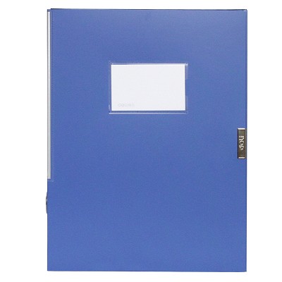 得力檔案盒5682 A4文件收納盒 2寸粘扣資料盒 辦公商務(wù)用品 藍色