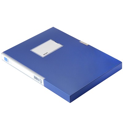 得力檔案盒5681 1寸 粘扣資料盒 A4文件收納盒辦公學(xué)習(xí)用 藍(lán)色