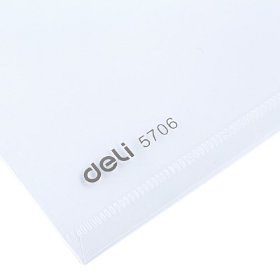 得力文具5706單頁透明防水文件套A4單頁夾試卷票據(jù)保護(hù)套 10個(gè)/包