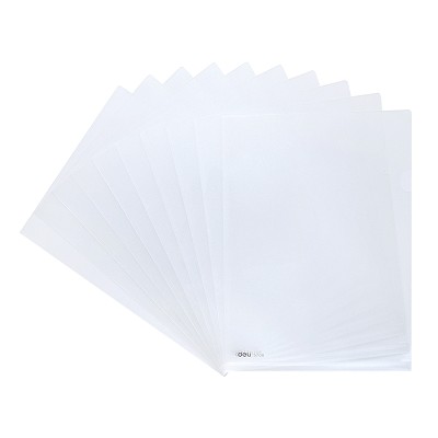 得力文具5706單頁透明防水文件套A4單頁夾試卷票據(jù)保護(hù)套 10個(gè)/包