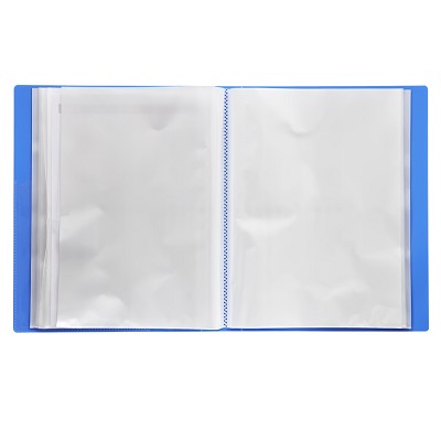 得力資料冊(cè)5280 A4文件夾插頁(yè)袋 透明檔案冊(cè) 辦公文具 只有藍(lán)色