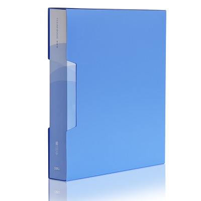 得力資料冊(cè)5280 A4文件夾插頁(yè)袋 透明檔案冊(cè) 辦公文具 只有藍(lán)色