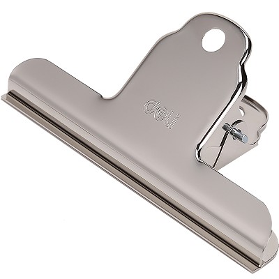 得力山形鐵票夾9532 金屬報刊資料整理夾 銀色票據(jù)夾 3只/袋102mm