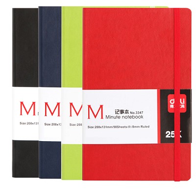 得力3347筆記本文具PU本子商務工作辦公記事本加厚記事本書寫順暢