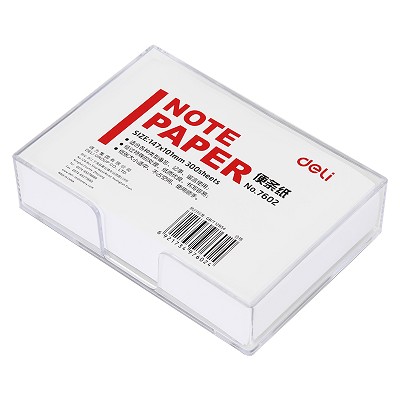 得力7602便條紙空白記錄紙盒裝147*101mm便簽盒白紙辦公用品