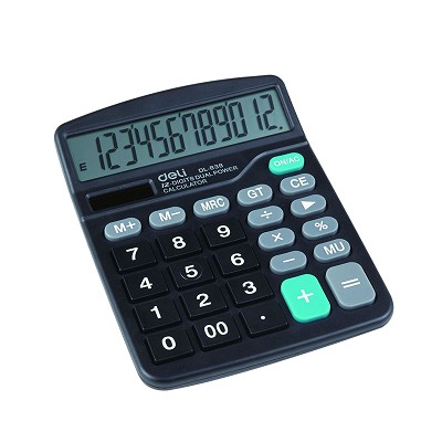得力桌面型太陽能計算器 838型雙重電源計算機(jī) 商務(wù)辦公大號 聯(lián)保