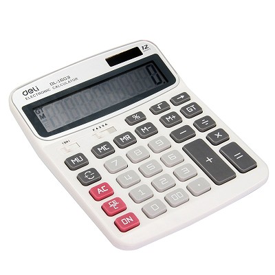 得力計(jì)算器1603 桌面計(jì)算機(jī) 大屏幕雙電源塑膠按鍵 辦公商務(wù)款