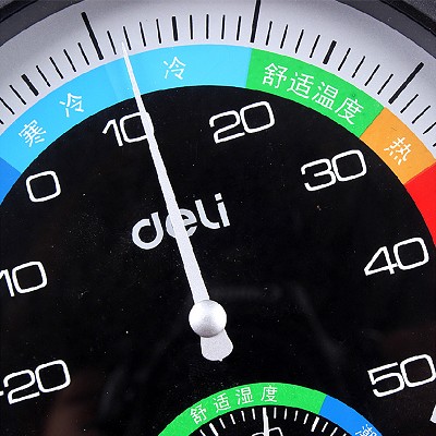 得力溫濕度計9016 辦公家用高精度室內外可立放式嬰兒房溫度表
