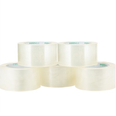得力33195透明封箱膠帶60mm*100米150米大號(hào)5卷 不斷粘性強(qiáng)大膠帶