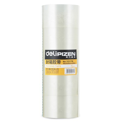得力33178透明膠帶 封校膠帶60mm*60m 5卷/筒不斷粘性強打包膠帶