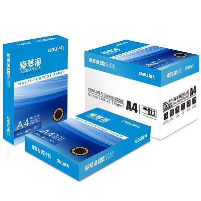 得力A4復(fù)印紙7420愛(ài)琴海紙70克雙面白紙打印用紙江浙滬皖2件包郵