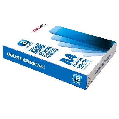 得力92609復印紙 70g多功能藍標a4白色5包裝雙面打印