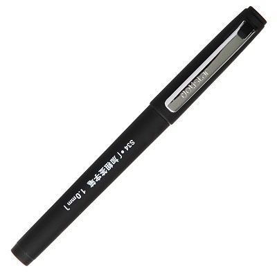 得力S34加粗簽字筆 1.0mm線幅 進口油墨耐水中性筆 辦公商務(wù)水筆