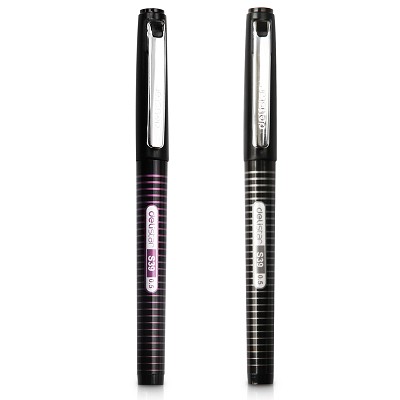 得力S39中性筆 黑色碳素筆水筆簽字筆 辦公文具書寫筆0.5mm