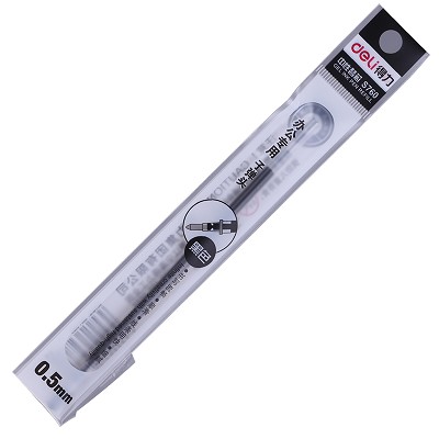 【子彈頭】得力S760辦公學生子彈頭中性筆芯簽字水筆芯0.5考試筆