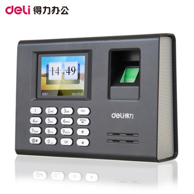 得力3946指紋考勤機(jī)彩屏語音指紋容量1800 360度指紋識別包郵
