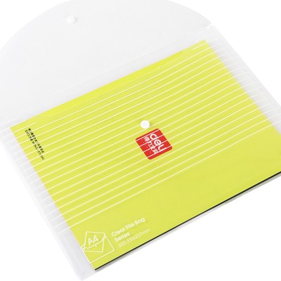 得力5502 文件袋資料袋 A4透明按扣公文袋 扣袋檔案袋 防水耐用