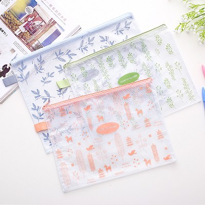 學(xué)生 用品 得力 96181 文件袋 網(wǎng)格 拉鏈袋 B5 卡通 網(wǎng)格 拉便袋