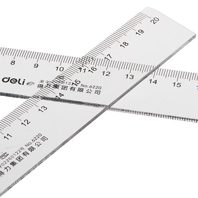 得力6220塑料直尺20cm/30cm/40cm多規(guī)格小學生文具 繪圖制圖工具