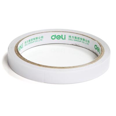 得力30401棉紙雙面膠帶/1.2cm*10Y雙面膠 24卷/袋）熱熔棉紙 膠帶/膠紙/膠條 單卷價 得力雙面膠